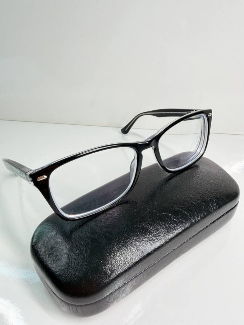 Ray-Ban RB5228M Eyeglasses – Black/Clear Designer Frame – Includes Hard Case